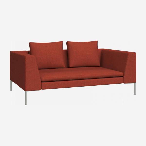 2 seater sofa in Fasoli fabric, warm red rock