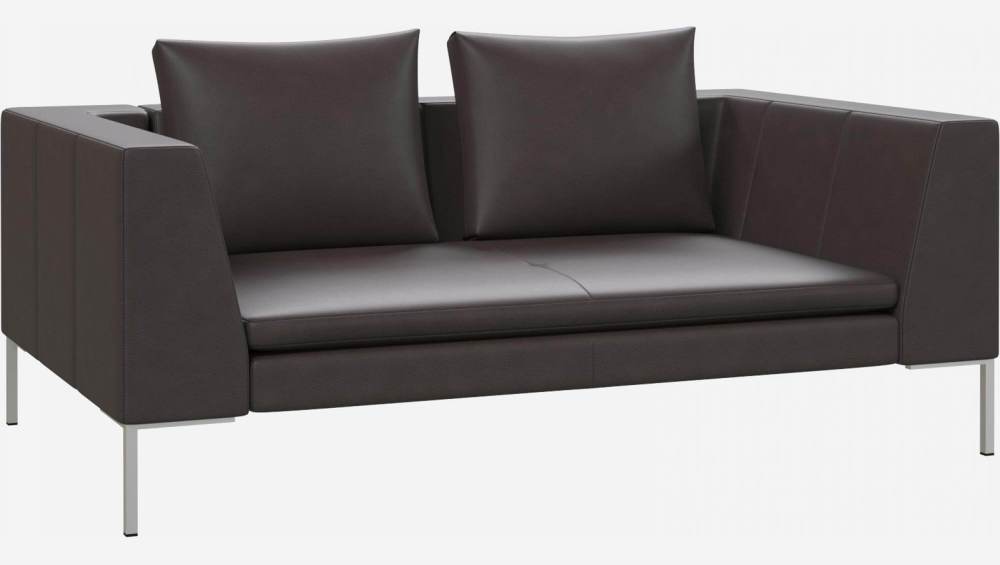 2-Sitzer-Sofa aus Savoy-Leder - Amarettobraun