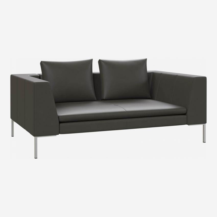 2-Sitzer-Sofa aus Savoy-Leder - Anthrazit
