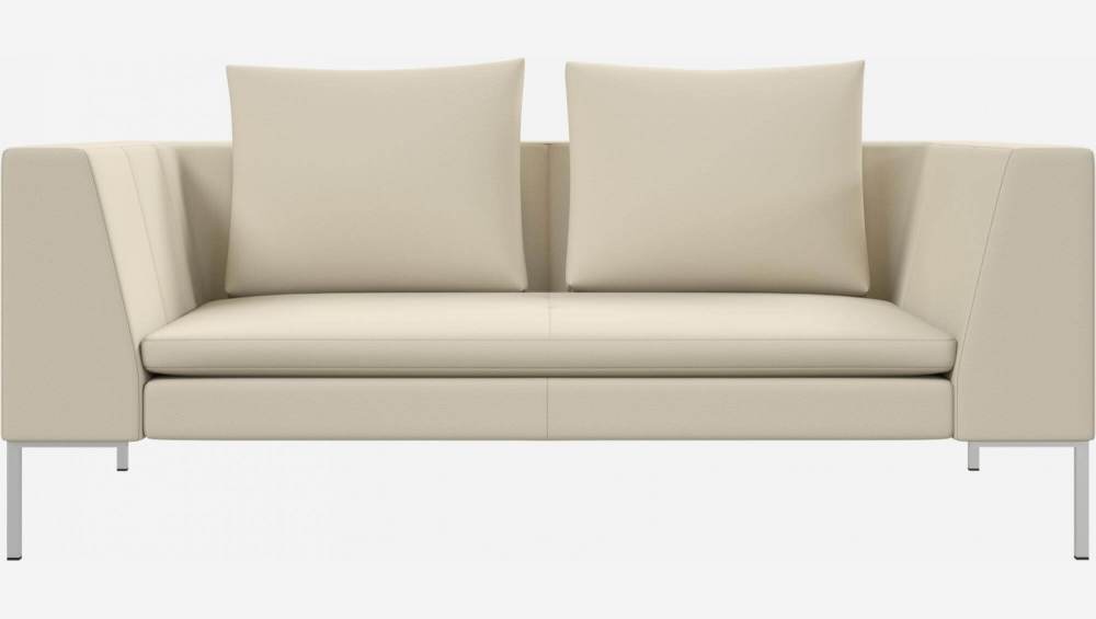 2-Sitzer-Sofa aus Savoy-Leder - Weiß
