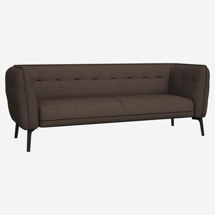Lecce fabric 3-seater sofa - Grey - Dark legs