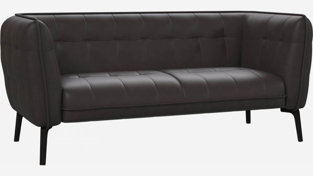 2-Sitzer-Sofa aus Savoy-Leder - Amarettobraun - Dunkle Füße