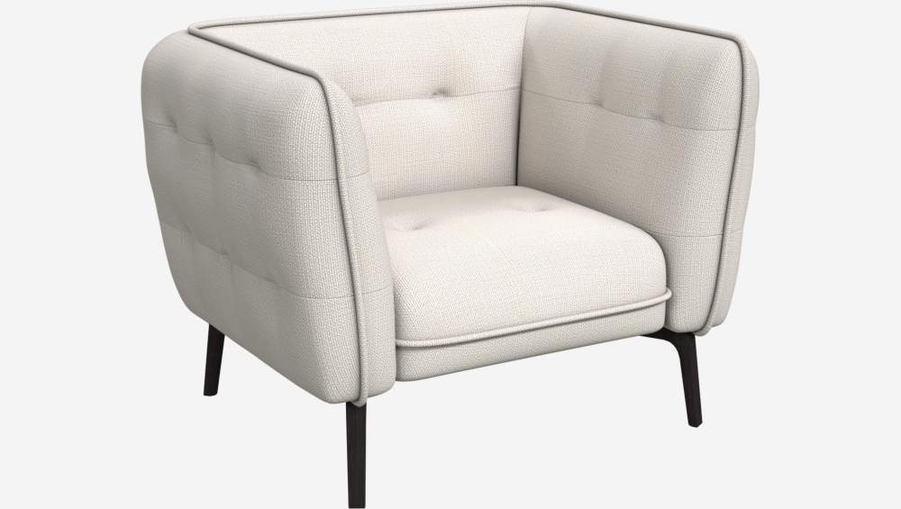 Fasoli fabric armchair - White - Dark legs