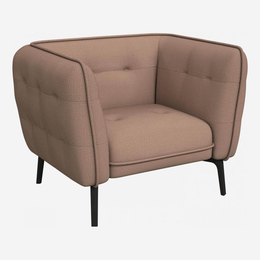 Fasoli fabric armchair - Brown - Dark legs
