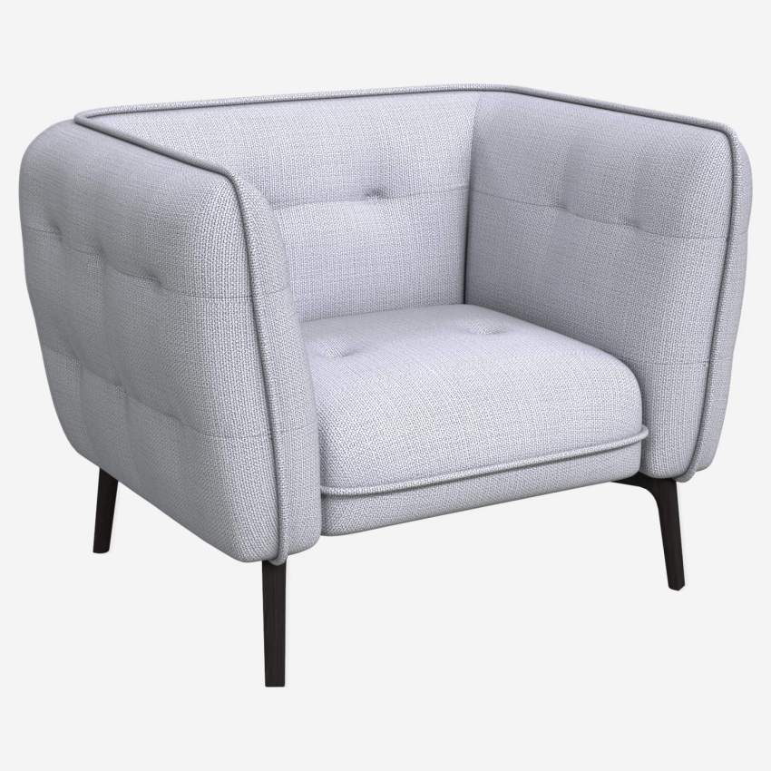 Fasoli fabric armchair - Light grey - Dark legs