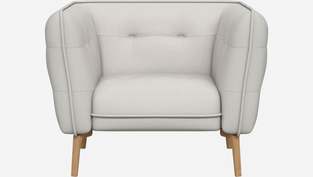 Fasoli fabric armchair - White - Oak legs