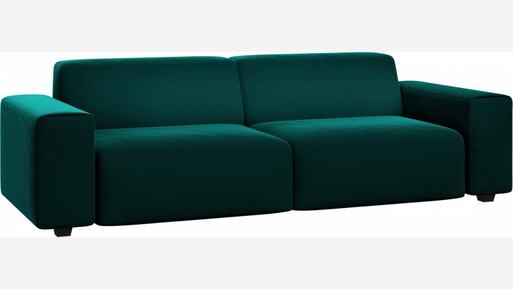 Velvet 4-seater sofa - Fir green