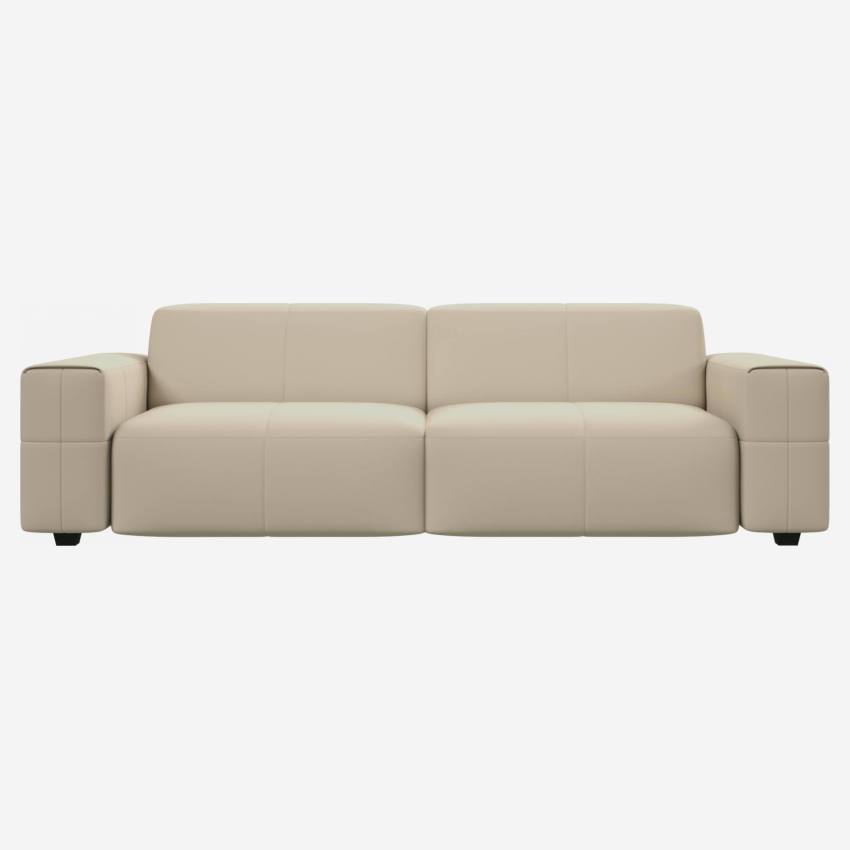 Savoy leather 4-seater sofa - White