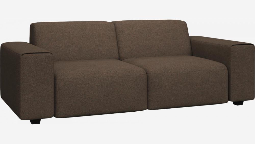 3-Sitzer Sofa aus Stoff, graubraun und orange meliert