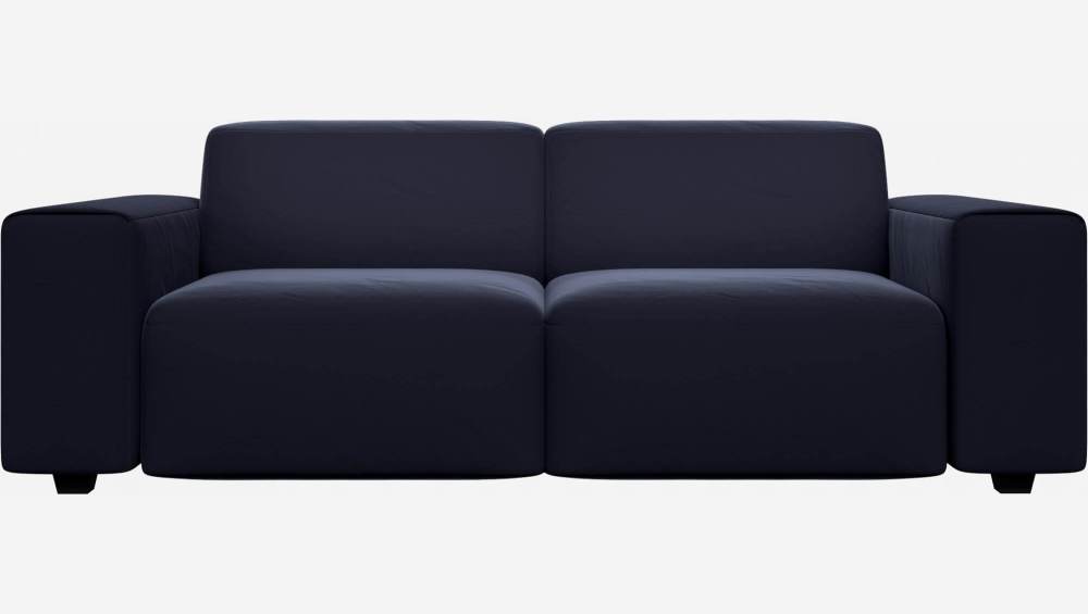 Sofá de 3 plazas en terciopelo Super Velvet azul oscuro  