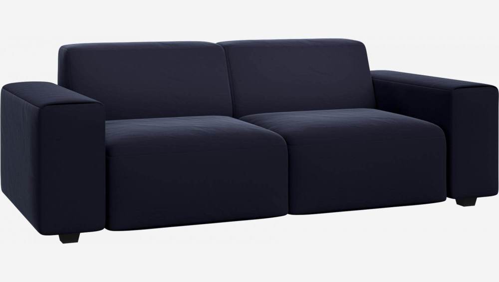3-Sitzer Sofa aus Samt - Marineblau