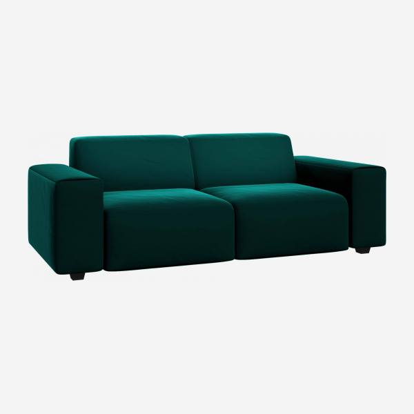 3-Sitzer Sofa aus Samt - Tannengrün