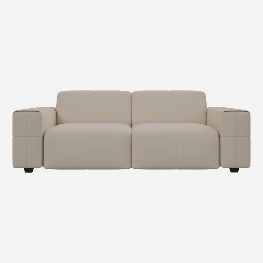 Savoy leather 3-seater sofa - White