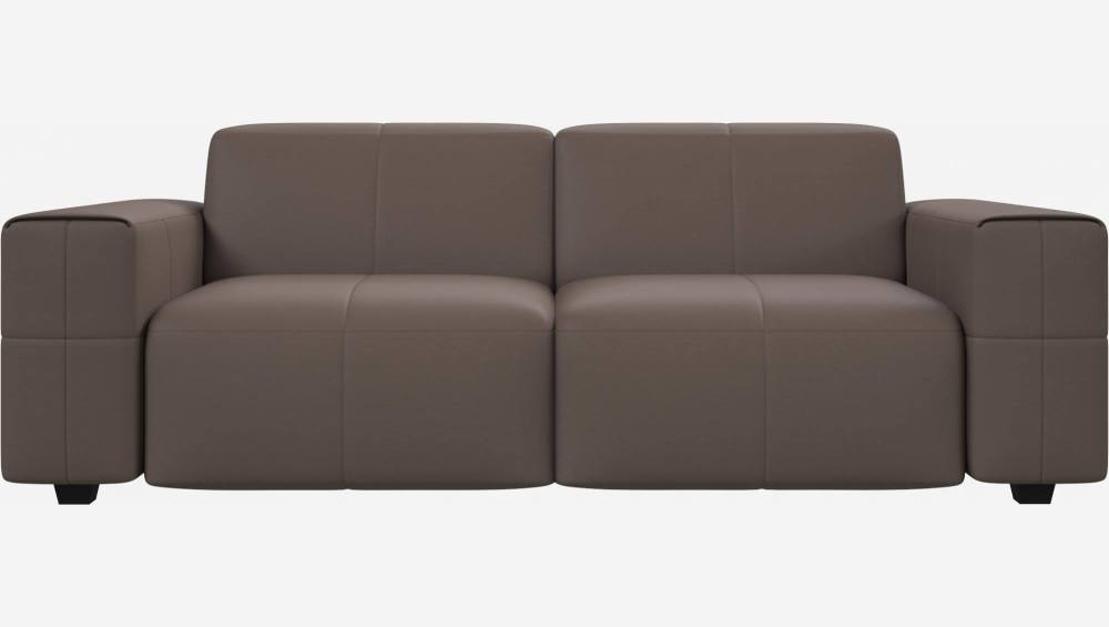3-Sitzer Sofa aus genarbtem Eton-Leder - Graubraun