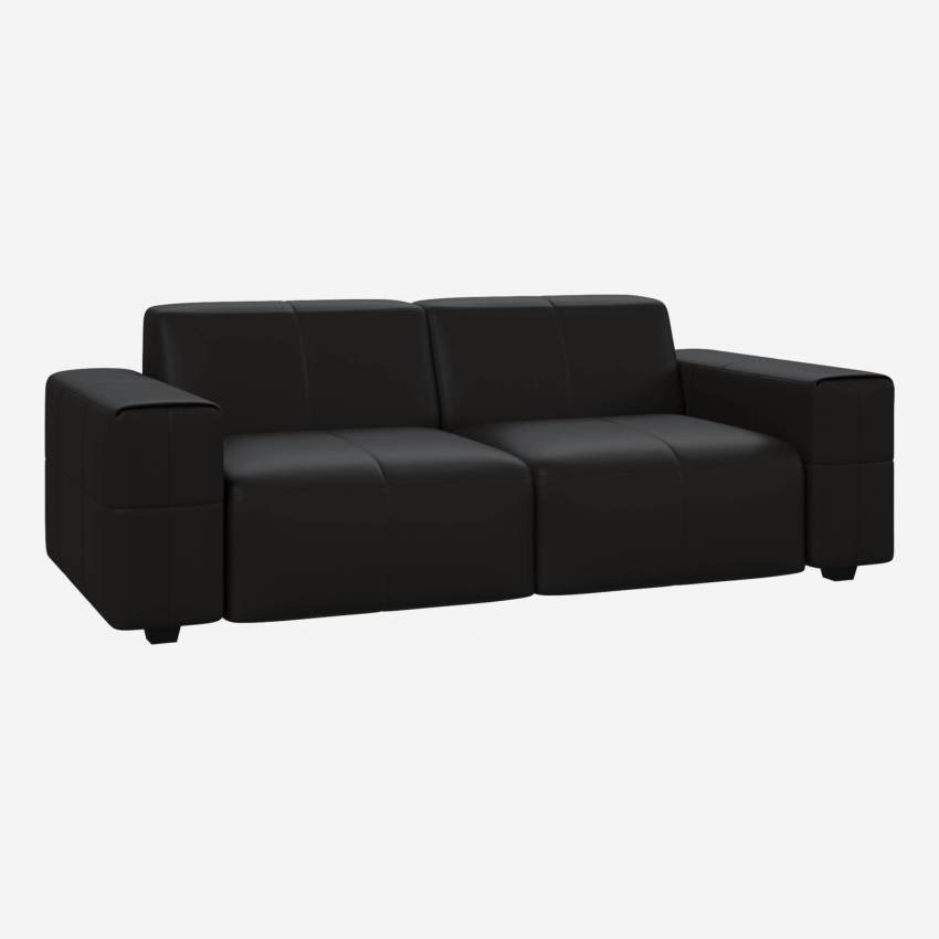 3-Sitzer Sofa aus genarbtem Eton-Leder - Kastanienbraun