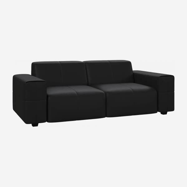 3-Sitzer Sofa aus genarbtem Leder Eton black