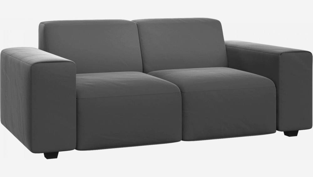 Velvet 2-seater sofa - Silver grey