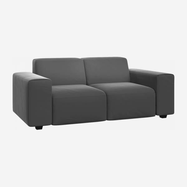 Velvet 2-seater sofa - Silver grey