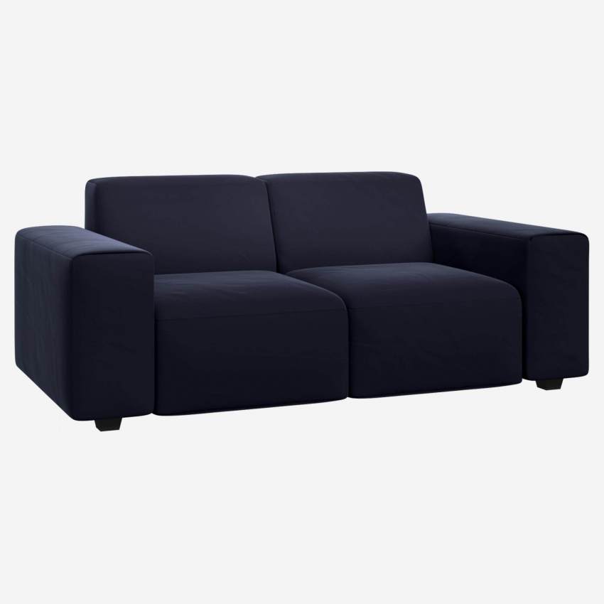 2-Sitzer Sofa aus Samt - Marineblau