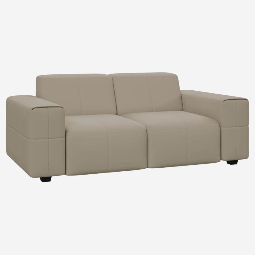 Savoy leather 2-seater sofa - White