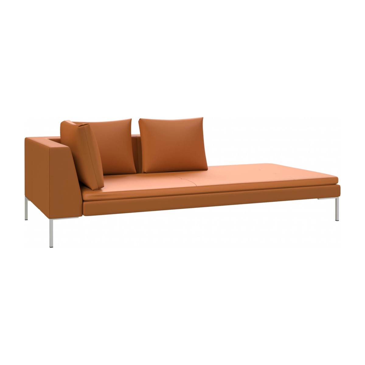 Montino Right Chaise Longue In Savoy Semi Aniline Leather Cognac Habitat