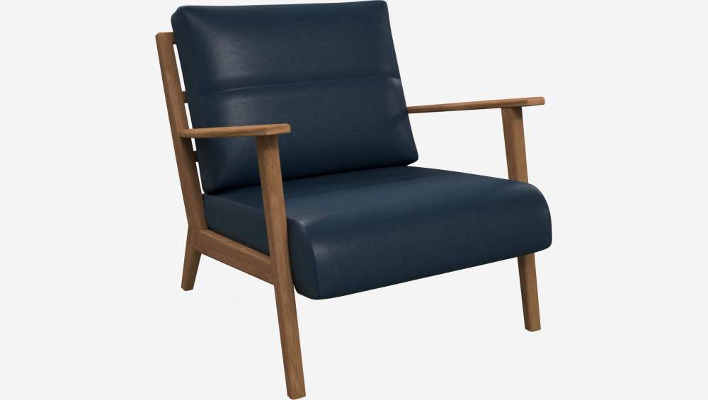 Sessel aus Vintage-Leder - Nachtblau