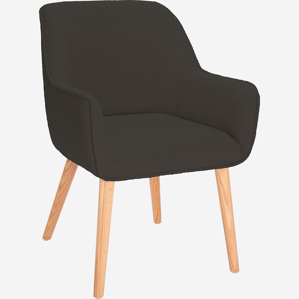 Aura - Stuhl aus grauem Stoff, mit Eichenfüßen - Habitat