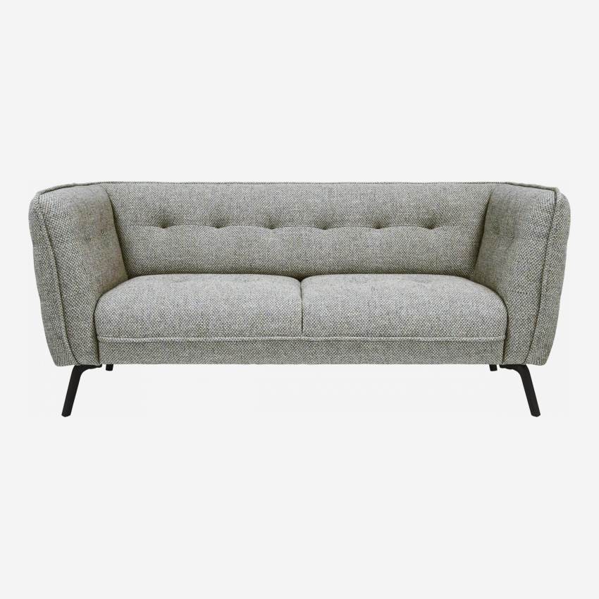 2-Sitzer-Sofa aus Bellagio-Stoff - Graublau - Dunkle Füße