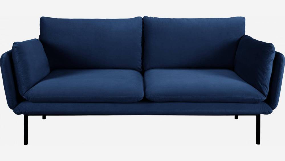 3-Sitzer-Sofa aus Samt - Dunkelblau
