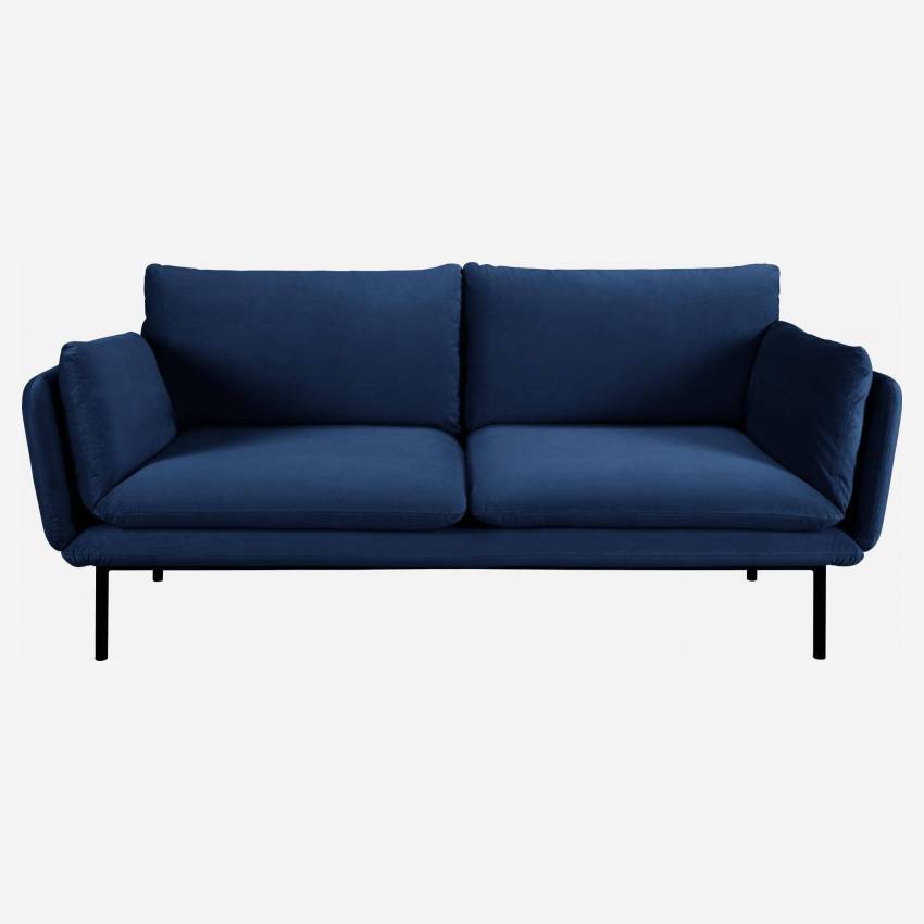3-Sitzer-Sofa aus Samt - Dunkelblau