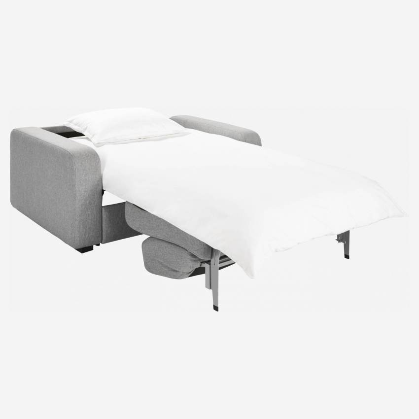 Canapé compact convertible en tissu avec sommier à lattes - Gris clair