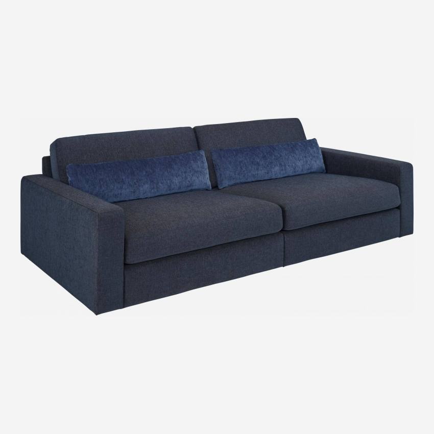 Canapé 3 places en tissu  - Bleu 