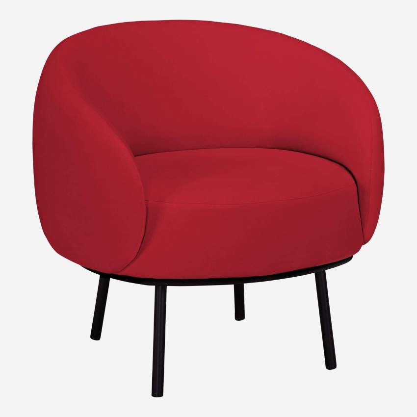 Butaca de terciopelo - Rojo - Diseñada por Adrien Carvès