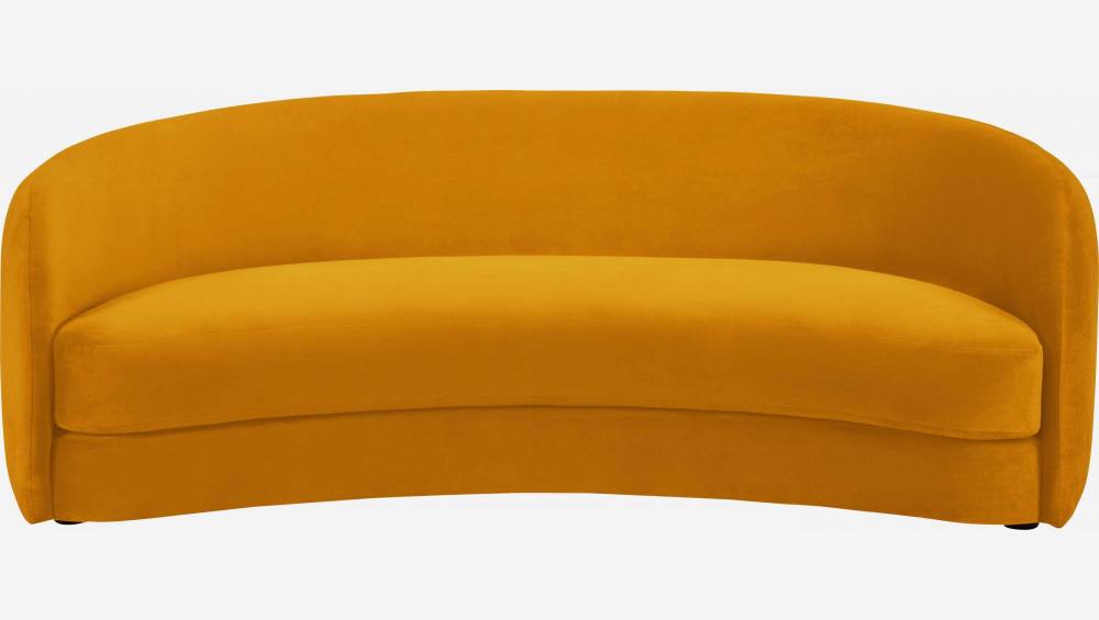 Sofá curvado en terciopelo - Amarillo