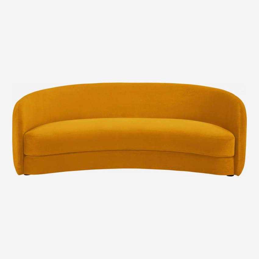 Sofá curvado en terciopelo - Amarillo