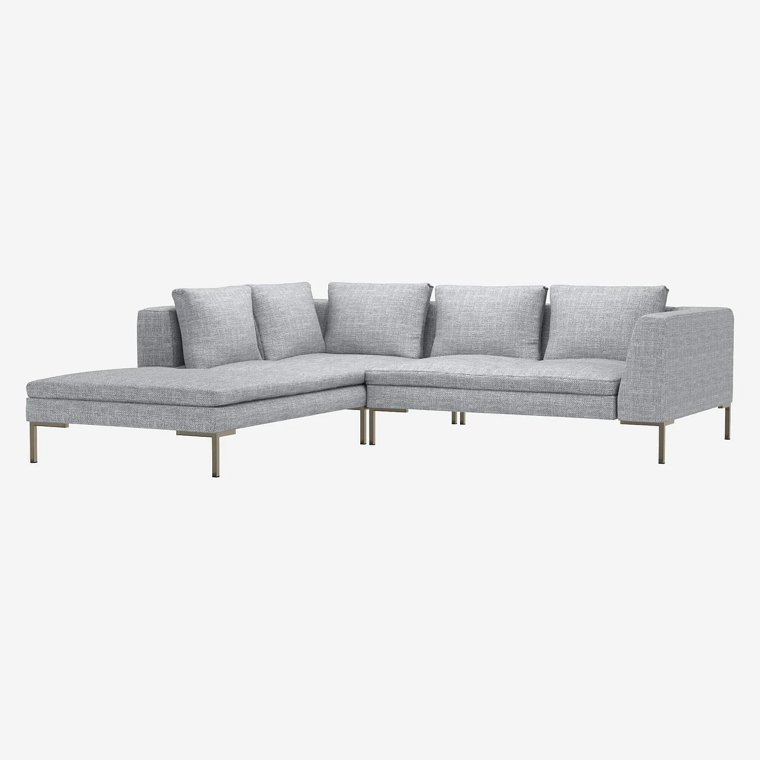 2-Sitzer-Sofa mit Chaiselongue links aus Melina-Stoff - Asphaltgrau - 2
