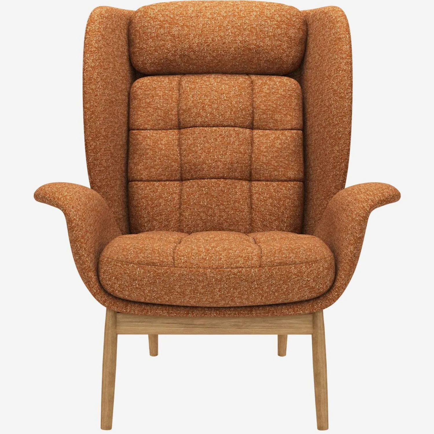 Fauteuil en tissu Lucca - Marron noisette 