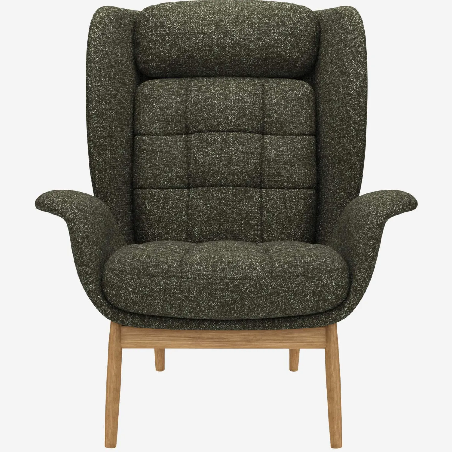 Fauteuil en tissu Lucca - Vert mousse 
