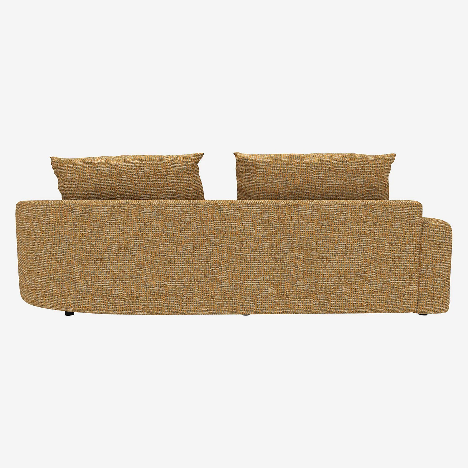 Canapé d'angle droit de forme organique en tissu Alba - Jaune soleil - 3
