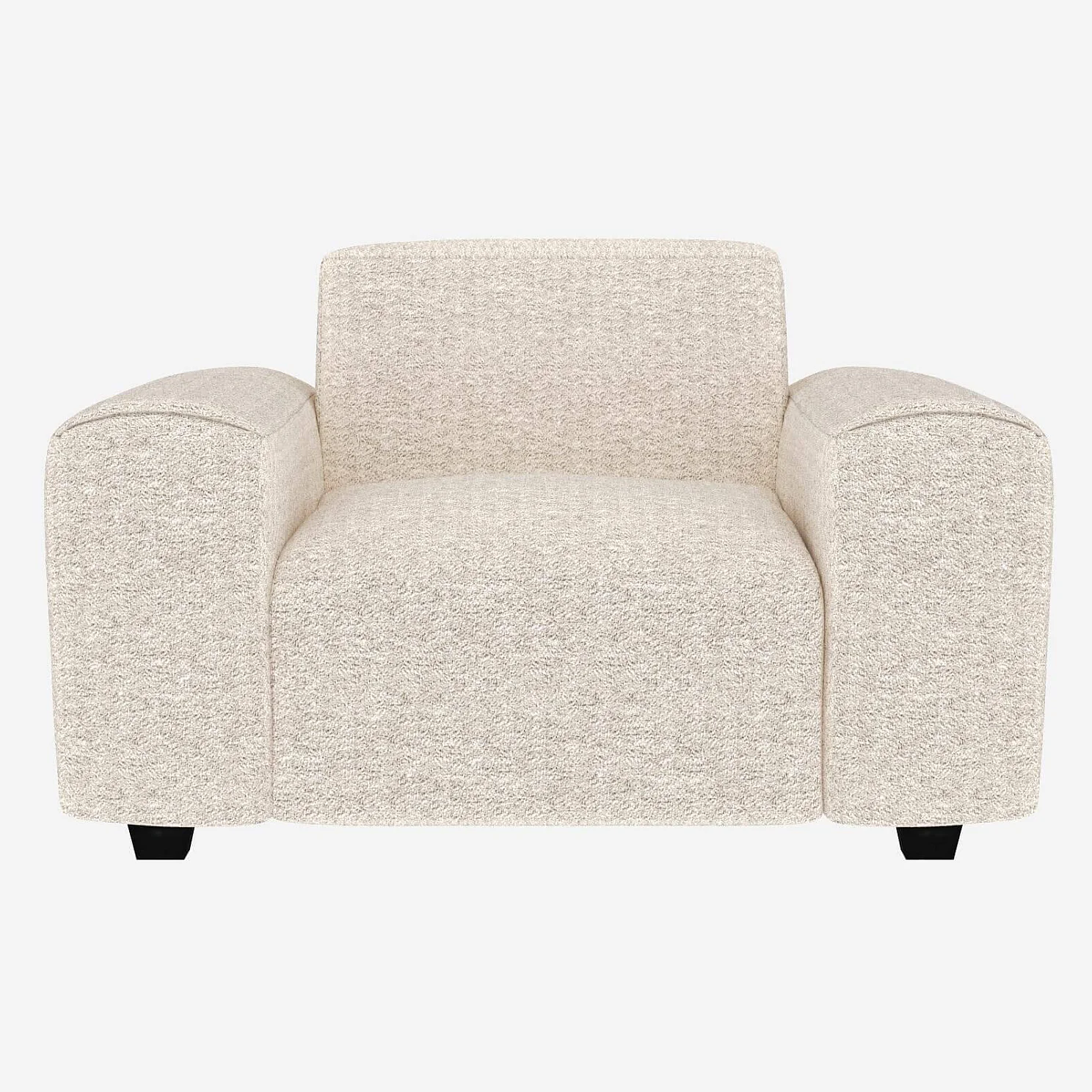 Fauteuil en tissu Bormio - Blanc albâtre - 1