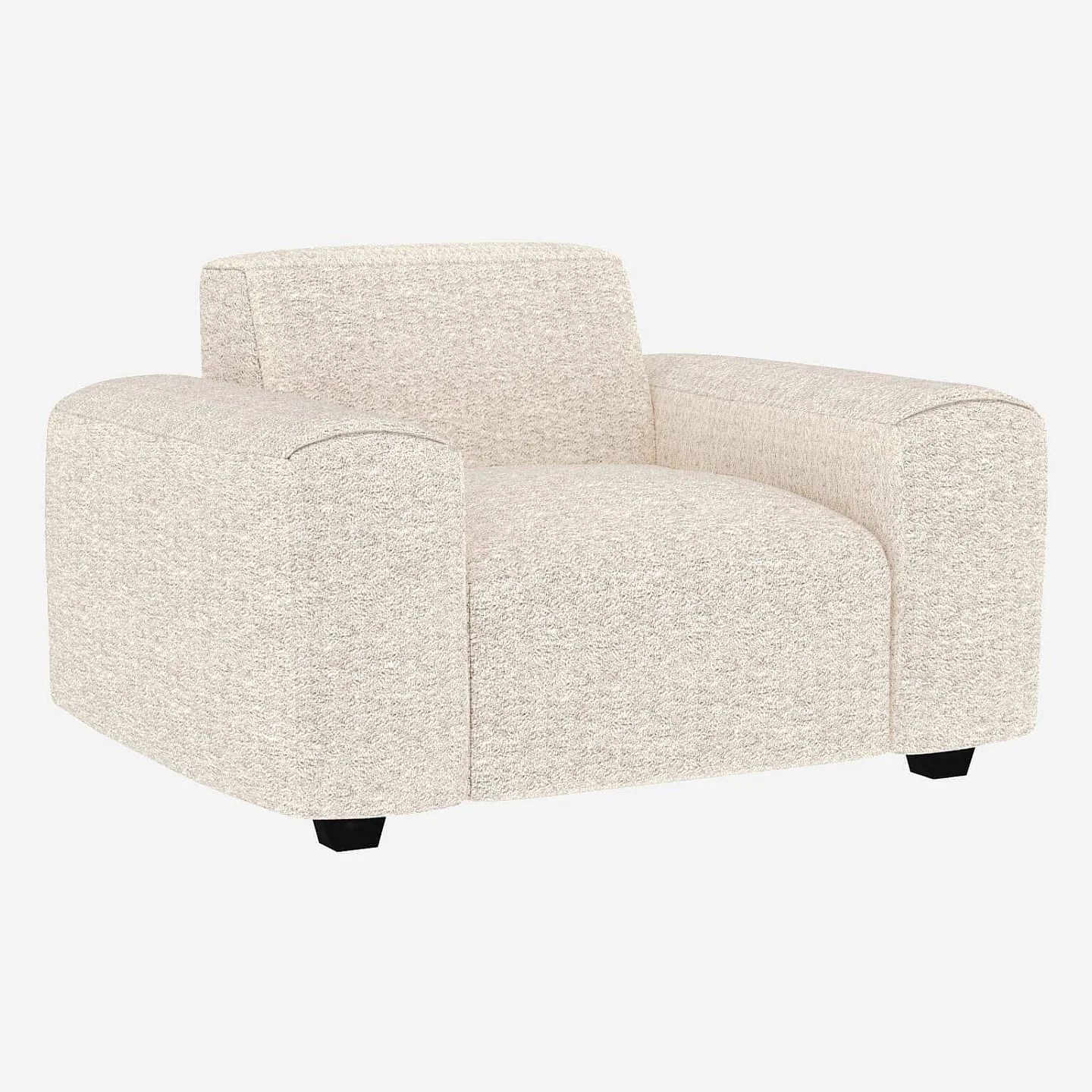 Fauteuil en tissu Bormio - Blanc albâtre - 2