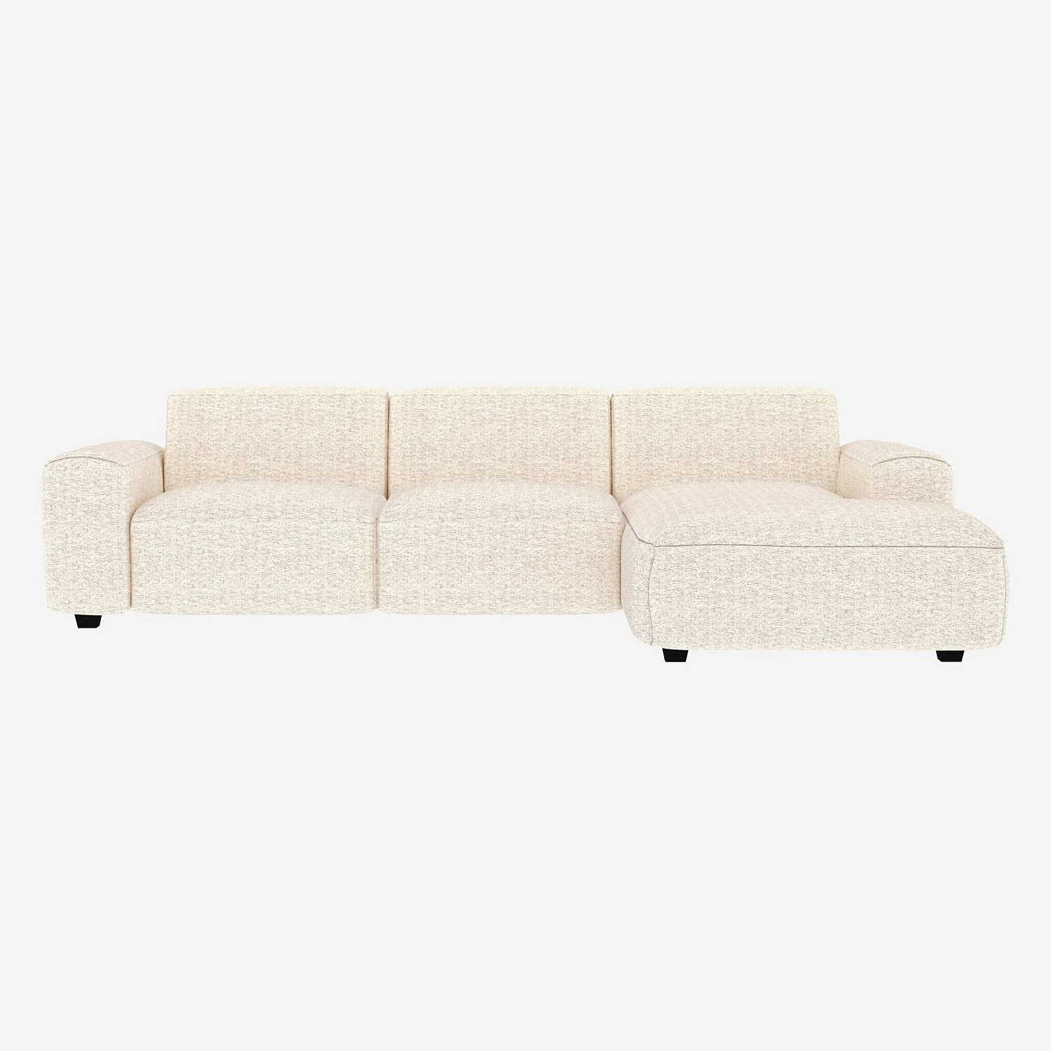3-Sitzer-Sofa mit Chaiselongue rechts aus Bormio-Stoff - Alabasterweiß - 1