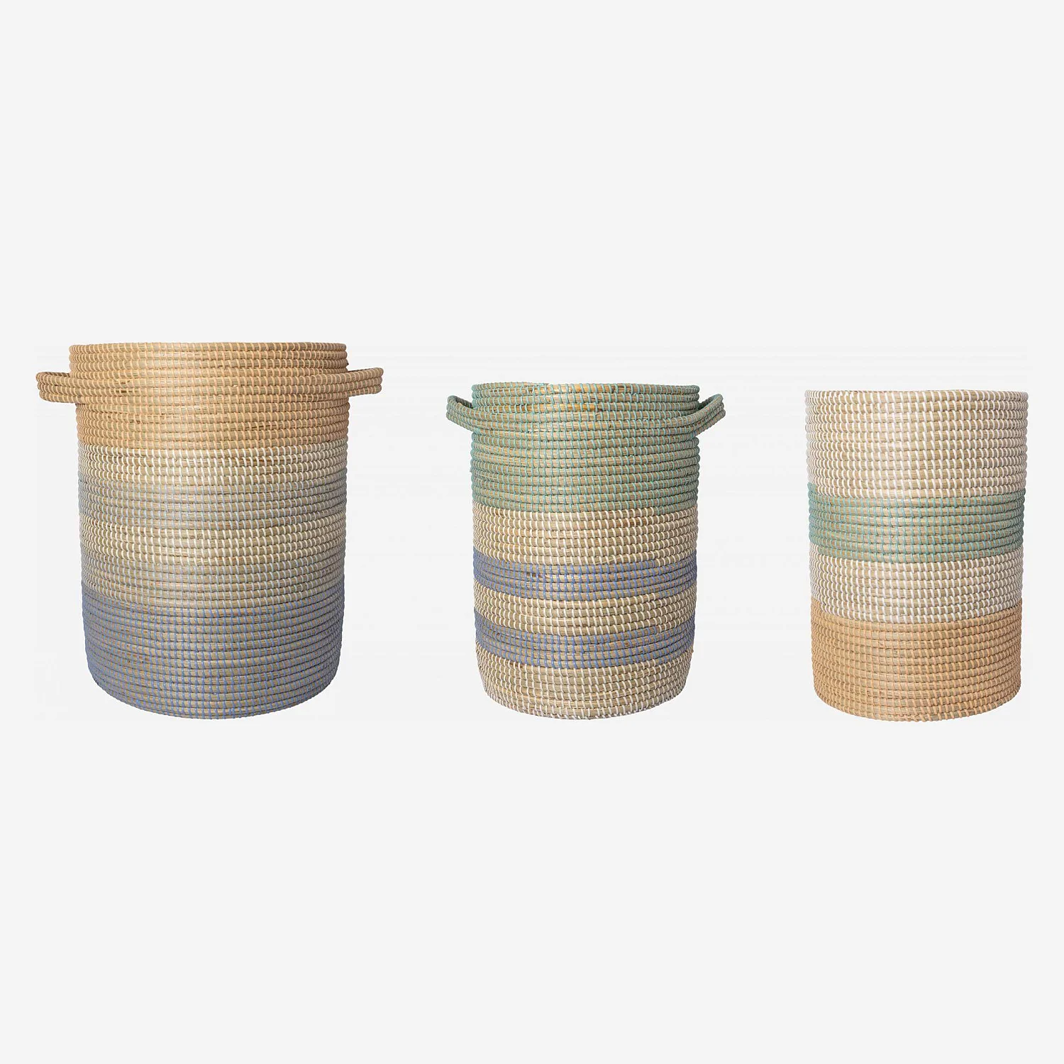 3er-Set Aufbewahrungskörbe aus Seegras - Bunt - 2