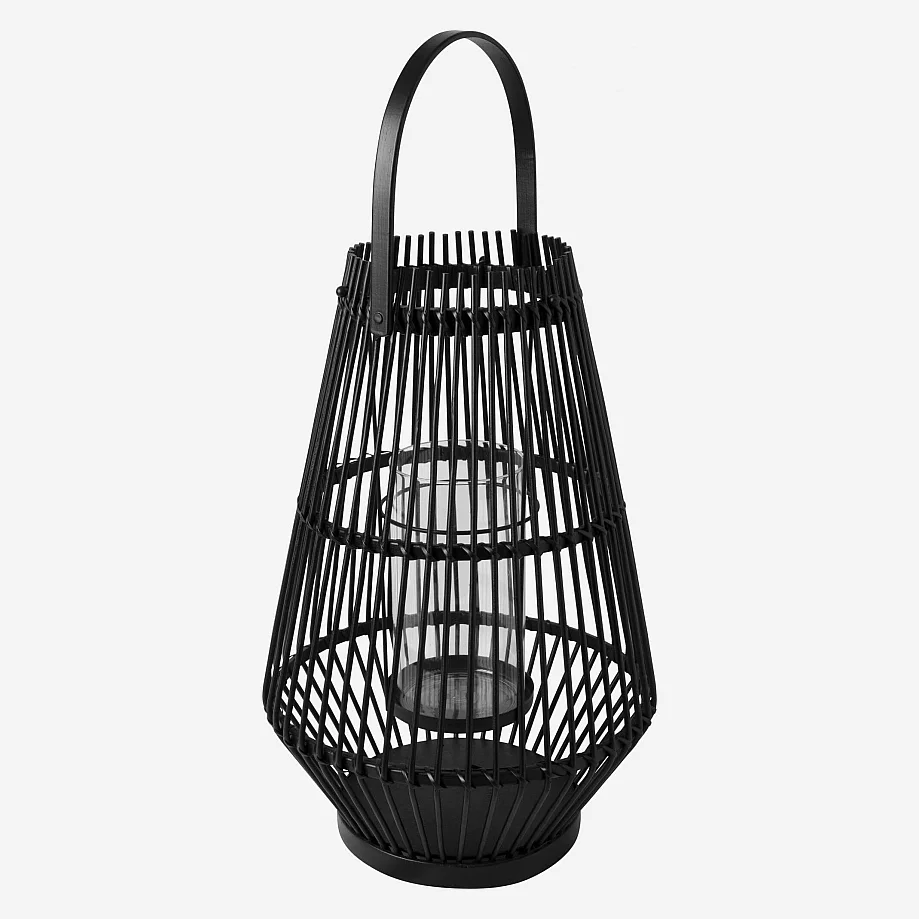 Lanterne en bambou - 26 x 40 cm - Noir - 3
