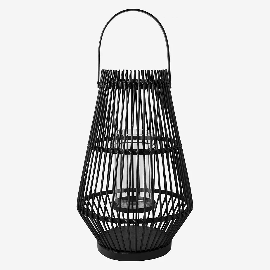 Lanterne en bambou - 26 x 40 cm - Noir - 1