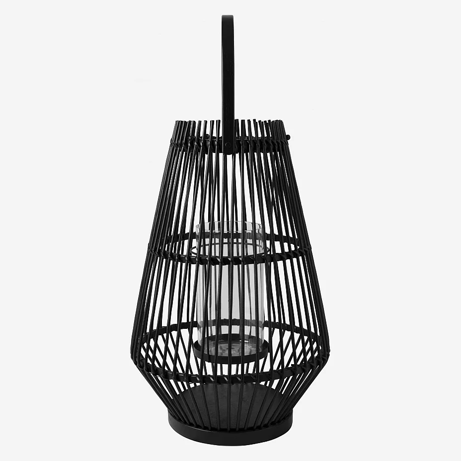 Lanterne en bambou - 26 x 40 cm - Noir - 6