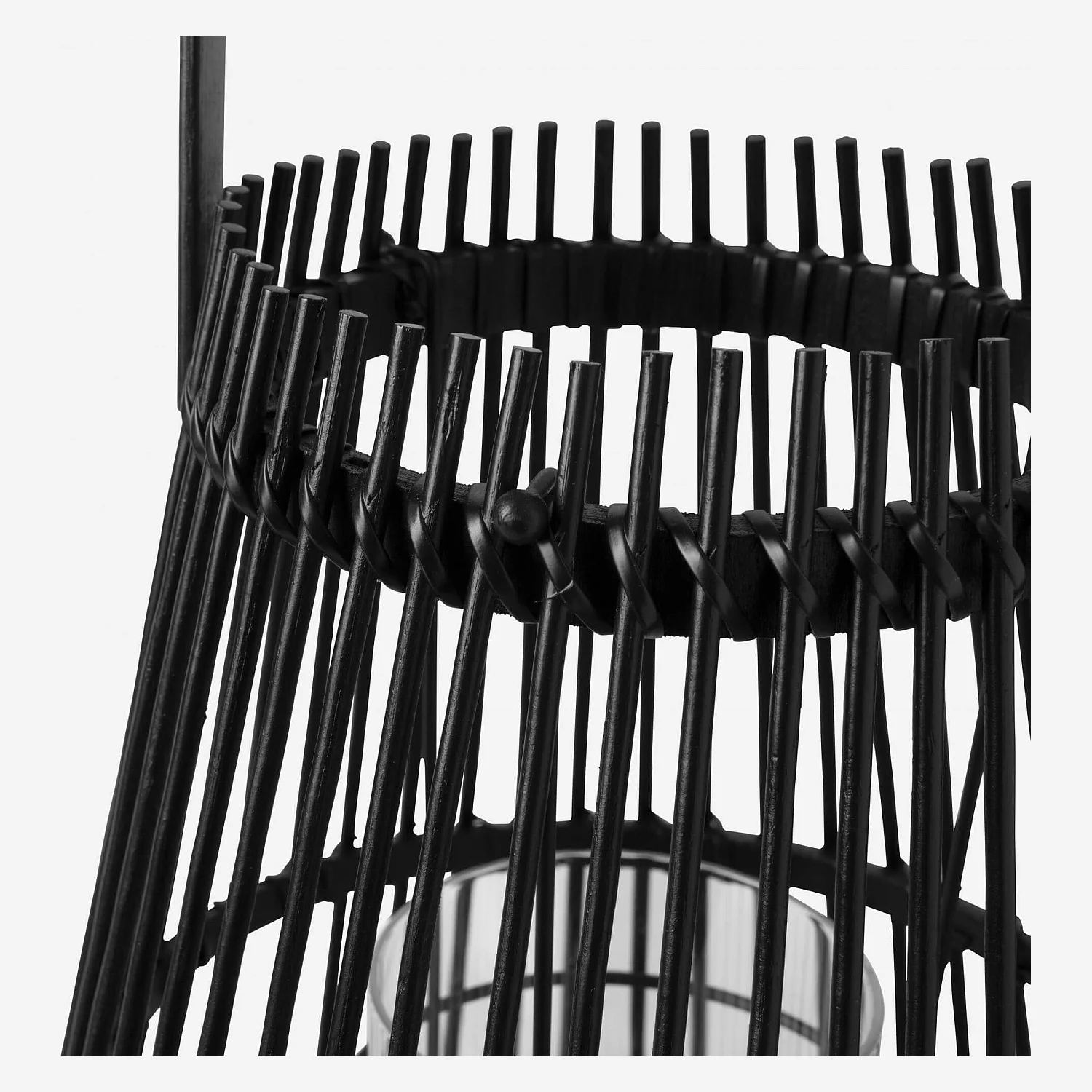Lanterne en bambou - 26 x 40 cm - Noir - 2