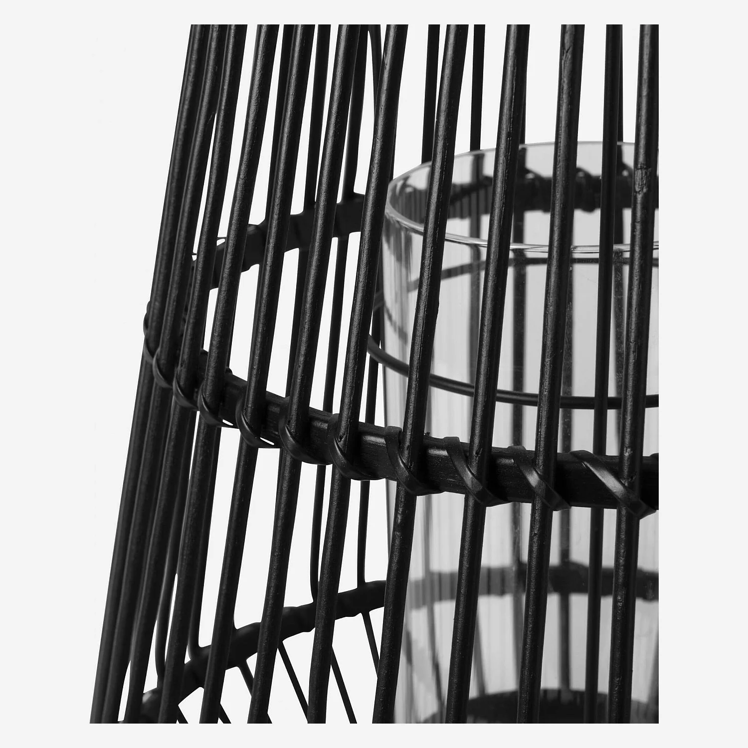 Lanterne en bambou - 26 x 40 cm - Noir - 7