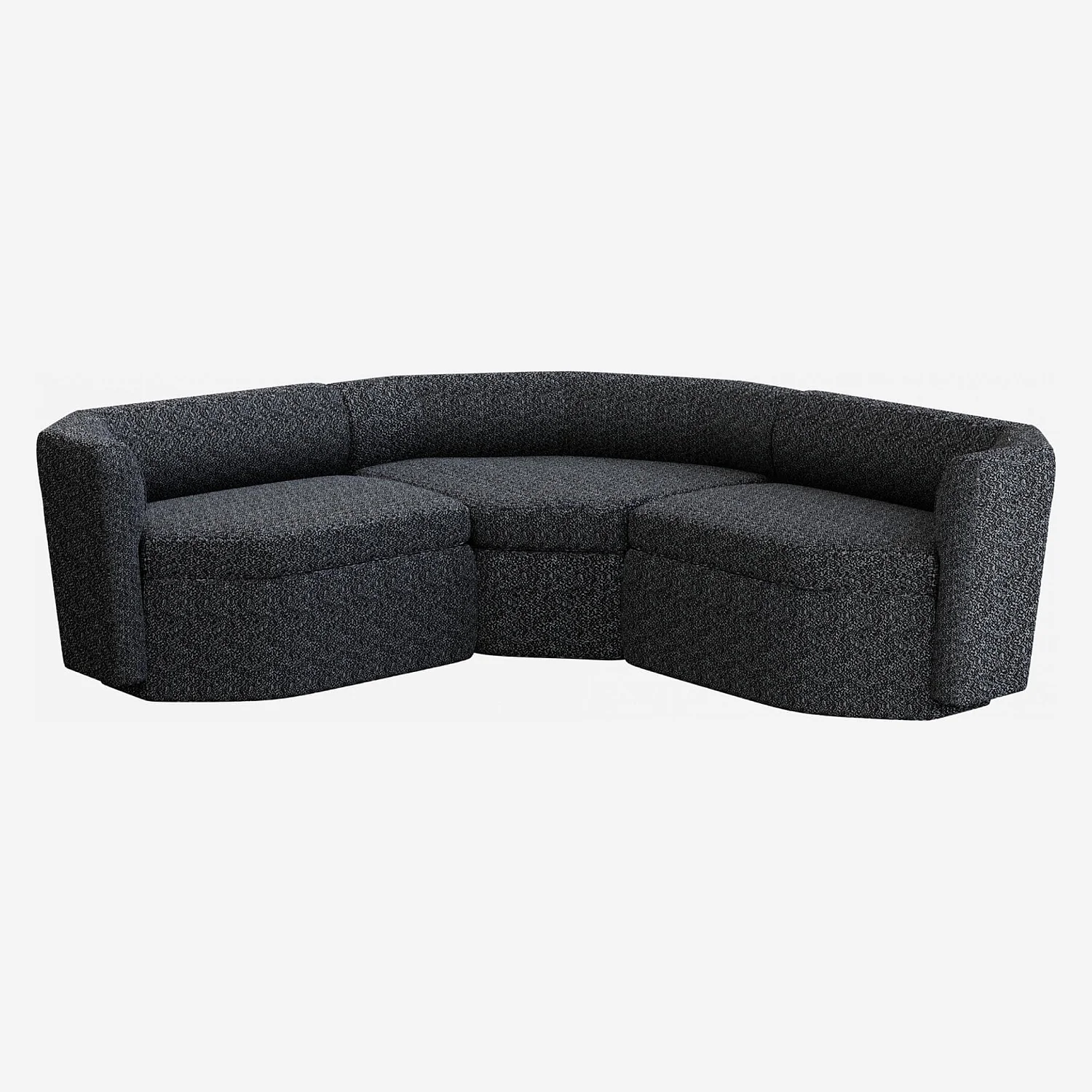 Grand canapé modulable d'angle symétrique en tissu - Noir obsidienne - 2
