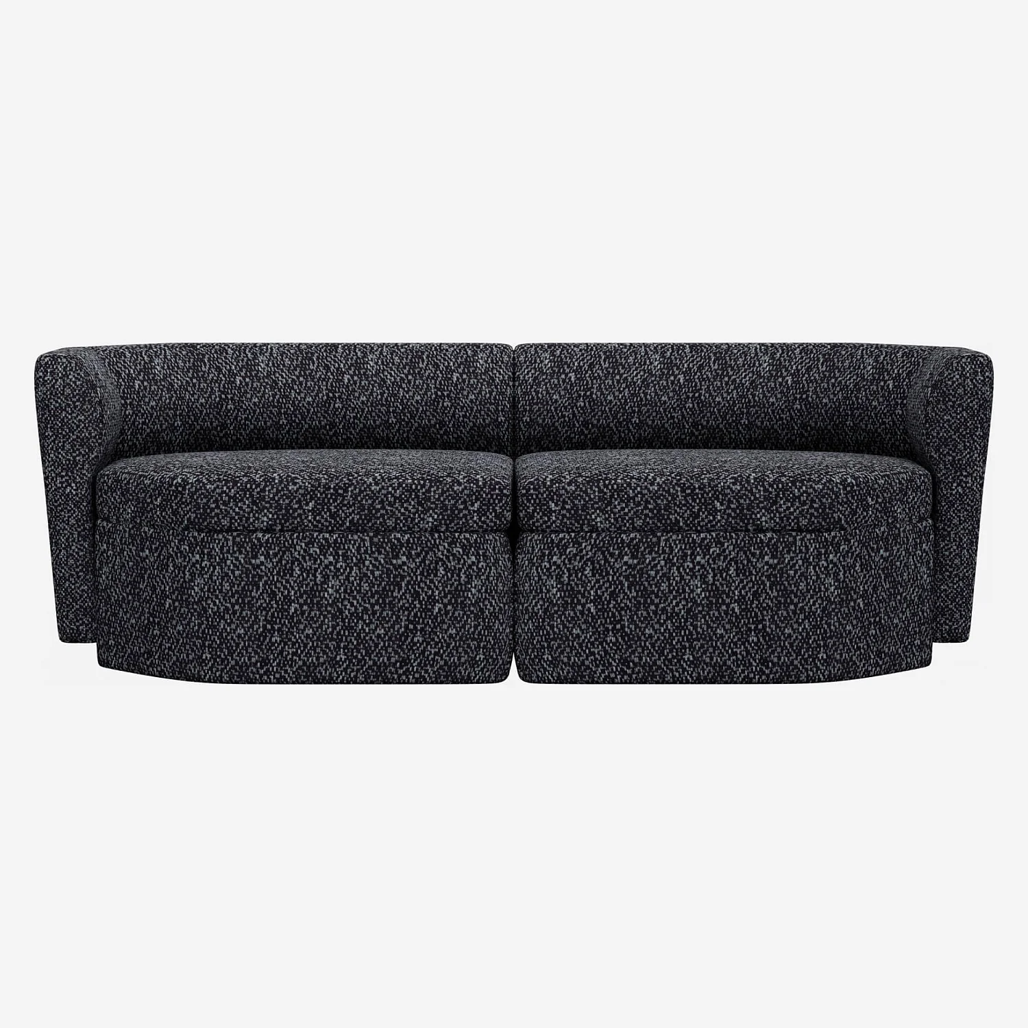 Canapé modulable 2 places en tissu - Noir obsidienne - 2